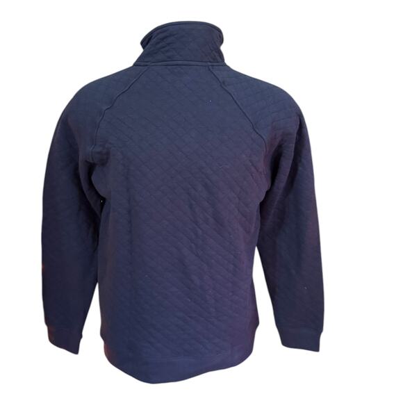 Eddie Bauer Mens Blue Quilted Mock Neck Pullover Sweater Small NWOT - Picture 3 of 5